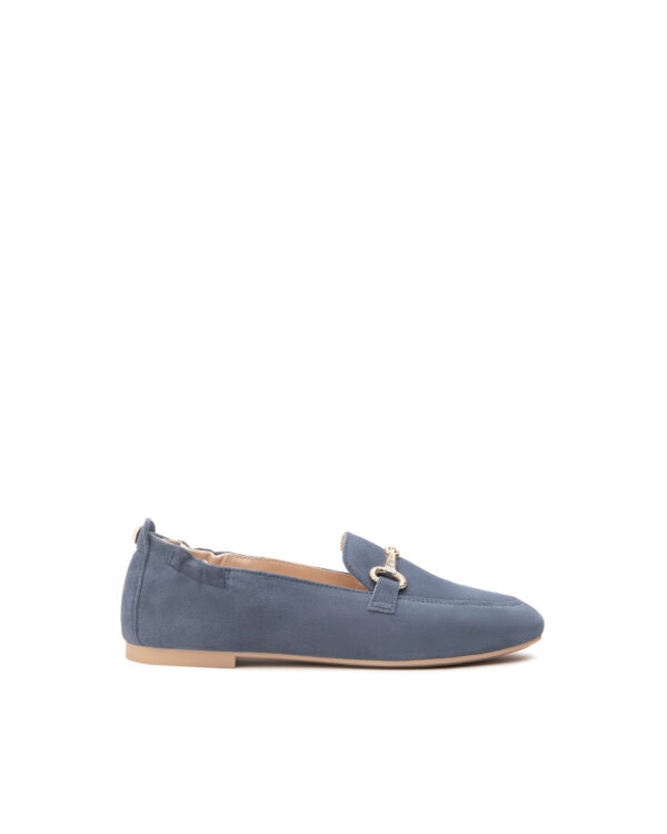 Wildleder-Loafer von NeroGiardini bieten edles Leder, eine bequeme Passform und einen 1 cm Blockabsatz. Ohne Verschluss und mit rutschfester Sohle.